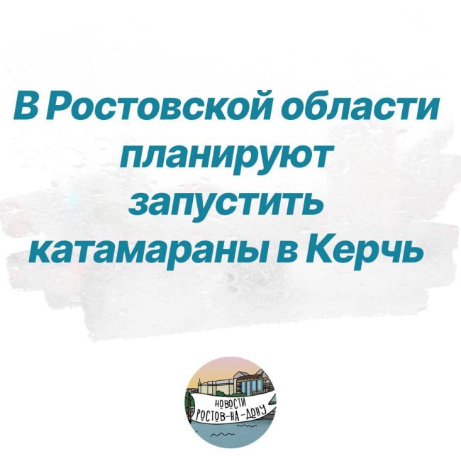 В Ростовской области планируют запустить катамараны в Керчь  Для этого хотят использовать катера..