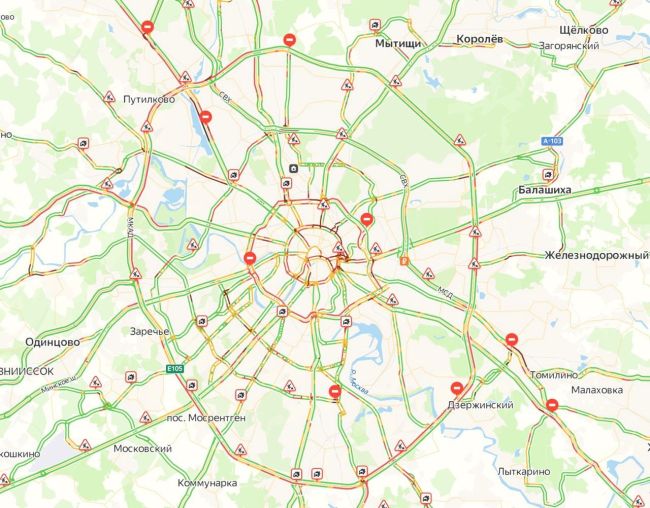 ⛔️ В Москве 8-балльные пробки из-за перекрытий для правительственных кортежей. 
Движение на Ленинградском..