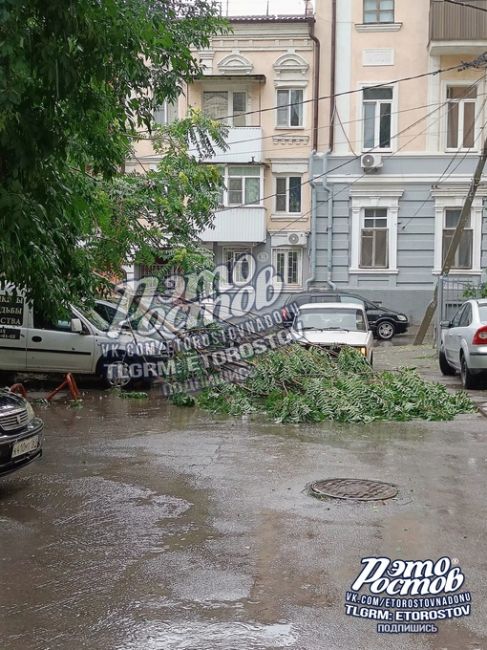 Социалистической досталось: во дворе упала ветка, а на балконе градом набило полный ящик. 🌧  ⚡ Подпишись на..