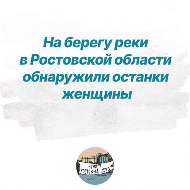 В Ростовской области на берегу реки Калитва нашли скелетированные останки женщины  Сообщается, что кости и..