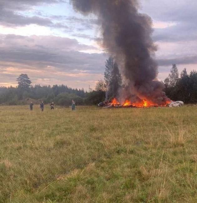 Пригожинский самолёт разбился в Тверской области  Вечером 22 августа под посёлком Куженкино Бологовского..