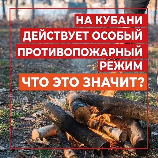 🔥На Кубани действует особый противопожарный режим. 
🤔Что это значит? Читайте в наших..