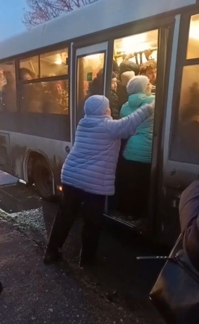 В Самаре пассажиры утрамбовывают друг друга в забитом до отказа транспорте  Самарчанка продемонстрировала..