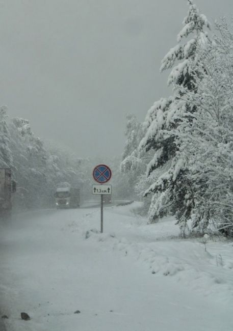 Заснеженная дорога в Миньяр.  Фото: Ирина..