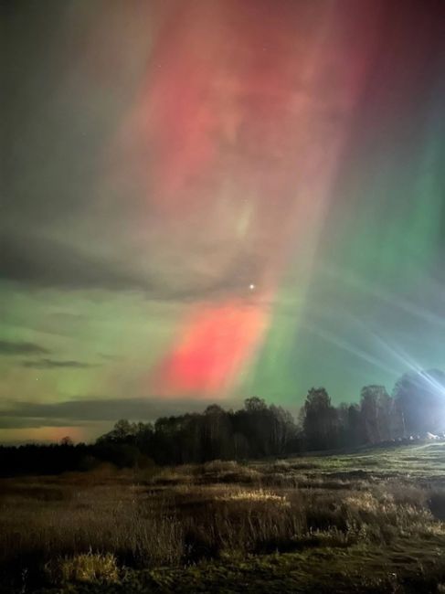 💙 Северное сияние в Лужском районе Ленинградской..