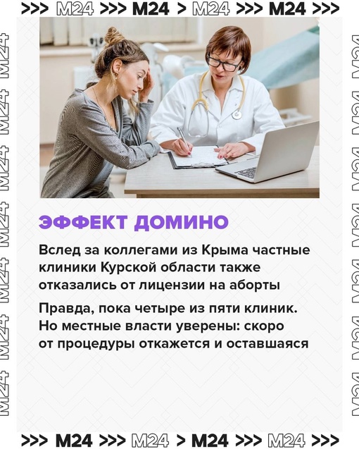 🏥 Частные медклиники России отказываются от абортов. Теперь в некоторых регионах процедуру прерывания..