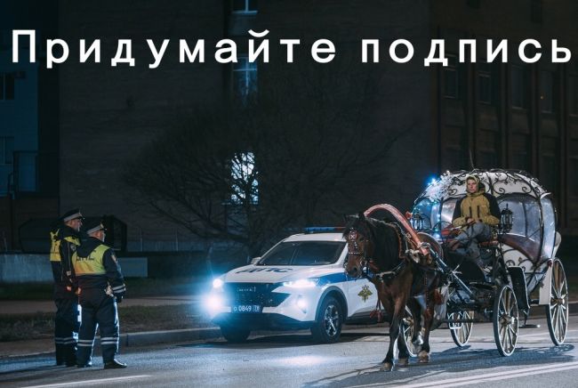 Какие только ситуации не увидишь на дорогах Петербурга. Придумайте подпись.  Фото: «Дорожный..