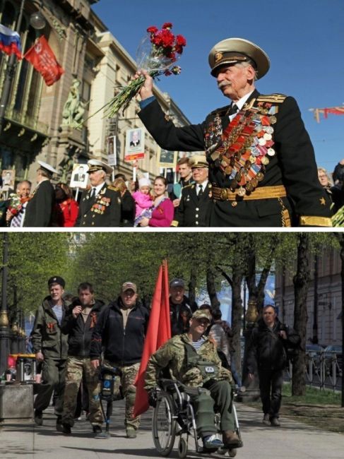 По Петербургу 9 мая вместе поедут ветераны ВОВ и СВО  Сразу после утренних мероприятий на Дворцовой площади..