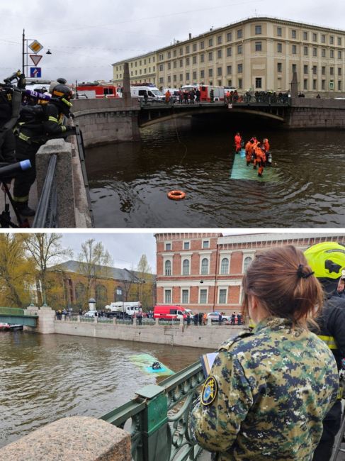 Из утонувшего автобуса достали троих погибших  Завершены спасательные работы на реке Мойке, куда сегодня..