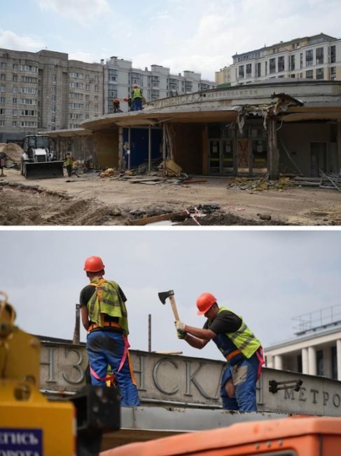 В Петербурге сносят вестибюль «Фрунзенской», которую 1 июня закрыли на реконструкцию. Смольный отказался..