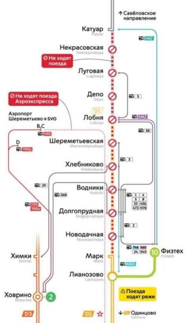 Из-за реконструкции путей завтра будет частично ограничено движение на МЦД-1:  с 2:30 ночи 14:30 поезда не будут..