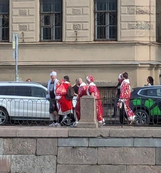 🎄Группу Дедов Морозов заметили на Фонтанке  С..