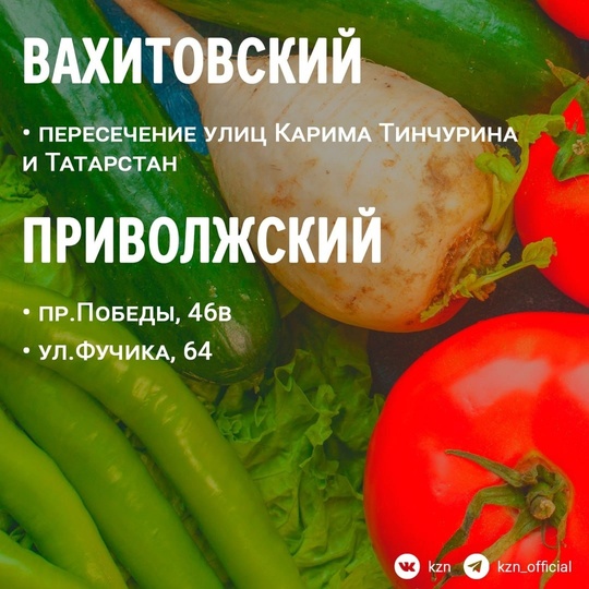 🍎 С сегодняшнего дня и по 29 декабря в Казани еженедельно будут работать сельхоз ярмарки. Торговля будет..