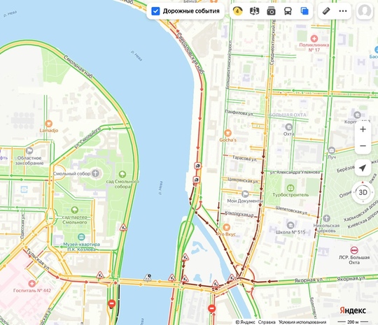 Петербуржцы томятся в пробках из-за ремонта Большеохтинского моста  Рабочая неделя началась в дорожных..