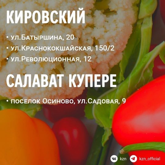 🍎 С сегодняшнего дня и по 29 декабря в Казани еженедельно будут работать сельхоз ярмарки. Торговля будет..