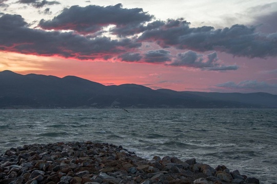 Такой сегодня был рассвет в Новороссийске 🌅  Фото..