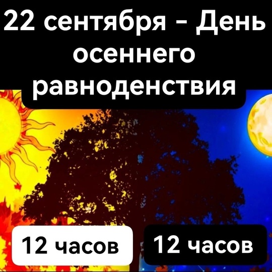 Сегодня день осеннего равноденствия  22 сентября. Сегодня день по продолжительности равен ночи. Световой..