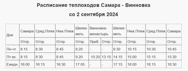 В Самаре изменили расписание теплоходов со 2 сентября 2024 года  Корректировка затронет сразу несколько..