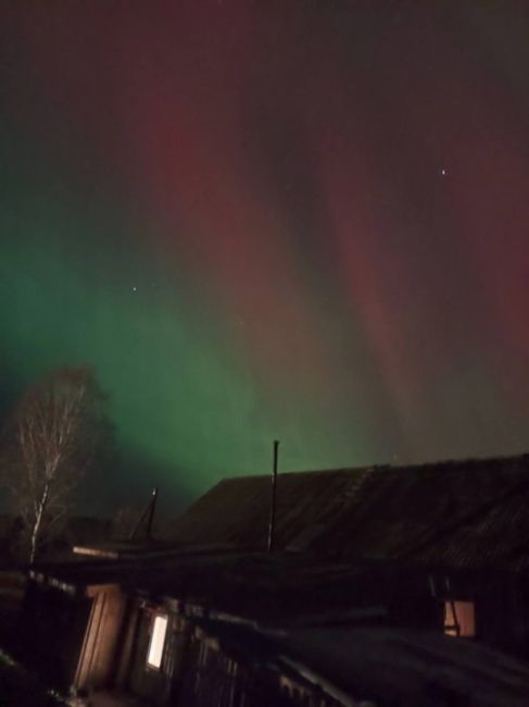 💙 Северное сияние в небе над Нижегородской..