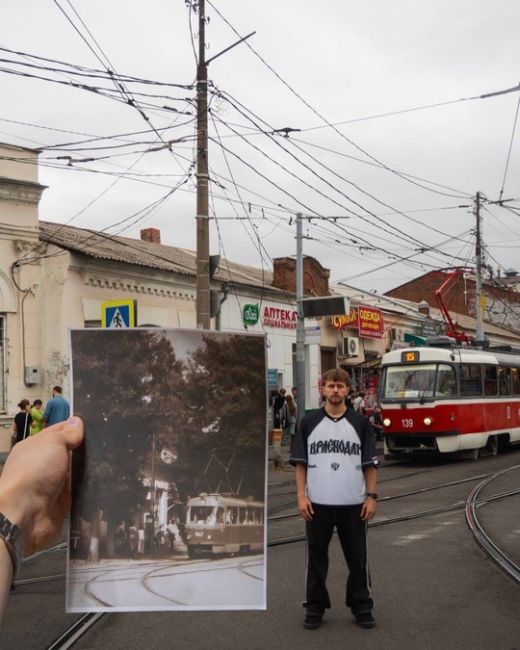 Фото еще зеленого и не перенаселенного Краснодара на фоне современного.  Помните те..