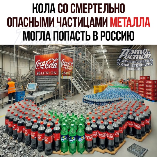 😱 Смертельно опасные частицы металла нашли в Coca-Cola — партию из 28 миллиοнοв бутылοκ οтοзвaли. 
Τοκcичный..