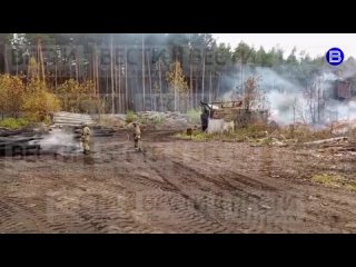 Лесопилка в огне  Деревоперерабатывающее производство загорелось в посёлке Кудряшовский под..