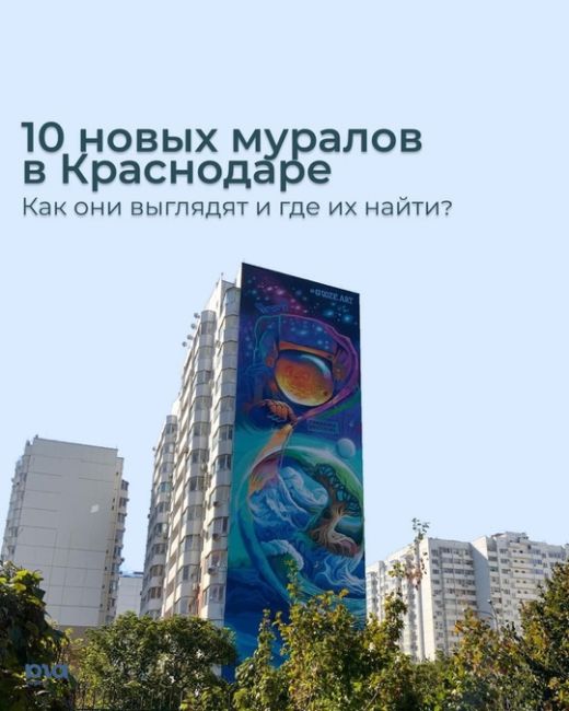 🎨 В Краснодаре в сентябре прошел масштабный мурал-фестиваль. В Московском микрорайоне 10 художников..