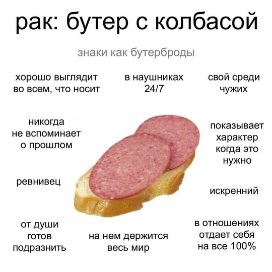 🥪 Какой вы бутерброд по знаку зодиака? Ищите себя и..