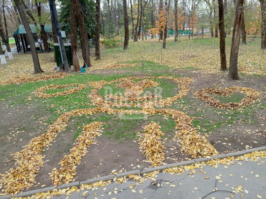 Парк имени октября. Люди таким образом показали в осени есть место для улыбки.  За кадры спасибо нашему..