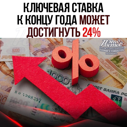 ⚡Ключевая ставка в РФ к концу года может достигнуть 24% 
Аналитики считают, что расти она будет как минимум до..