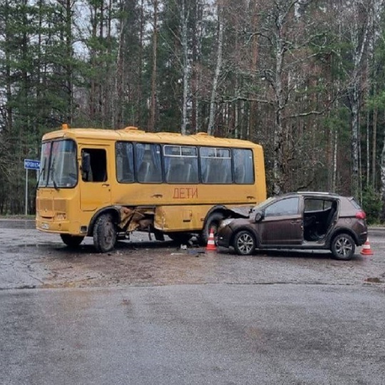 Школьный автобус с 15-ю детьми попал в ДТП на 183 км автодороги Павлово-Мга-Оредеж-Луга в Ленинградской области..