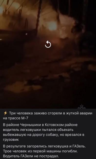 🗣️ Страшная авария на М-7 — три человека погибли рядом с селом Чернышиха.  По данным ГАИ, водитель УАЗа..