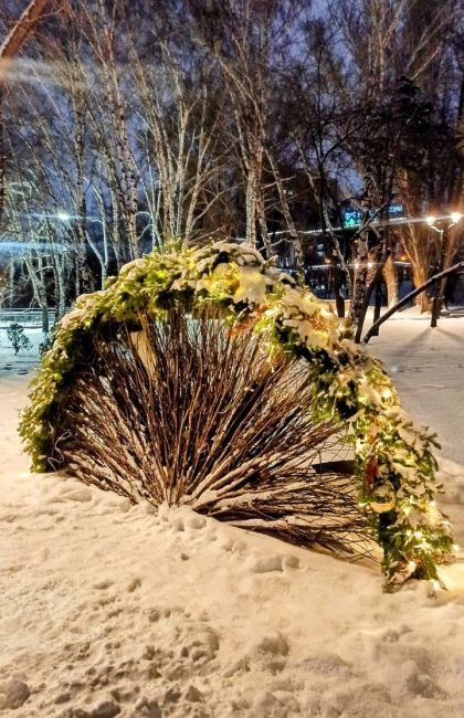 В Новосибирске, на набережной, которая покрыта снегом и выглядит пустынной, произошло преображение.  От..