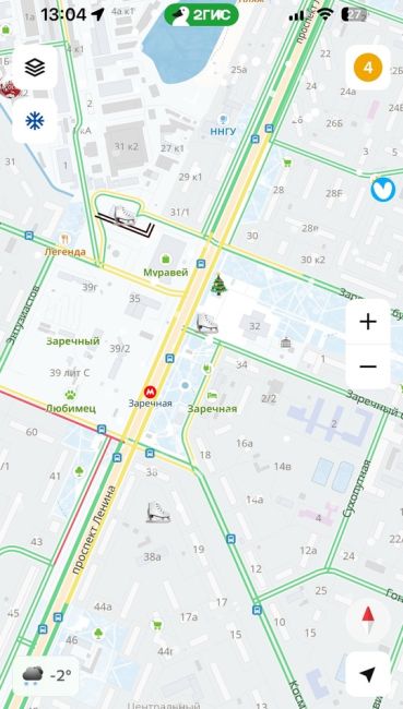 ❄️ При обновлении 2гис теперь можно застать новую фичу •зимний слой•  Так же показаны катки во..