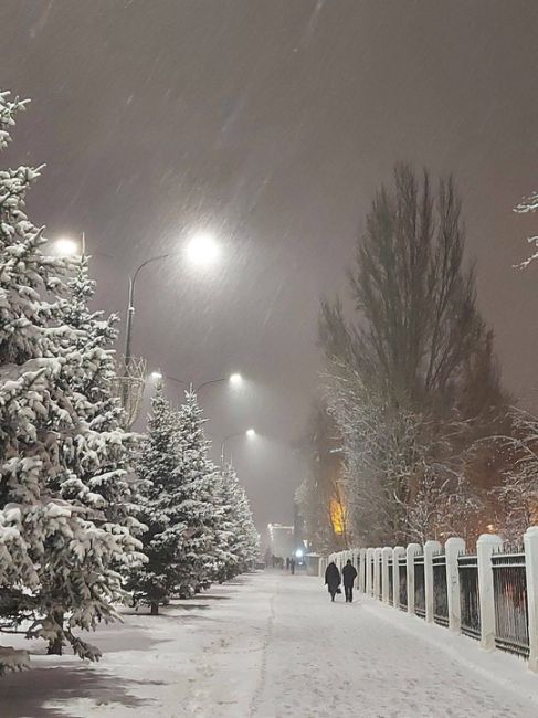 Город все сильнее засыпает снегом..