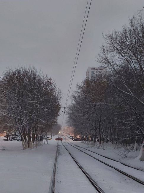 Город все сильнее засыпает снегом..