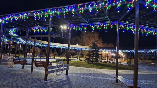 🎄 Парки в станице Старочеркасской в вечернее время обретают особую праздничную атмосферу.  фото: Юлия..